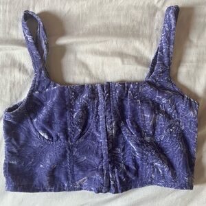 Purple velvet corset top